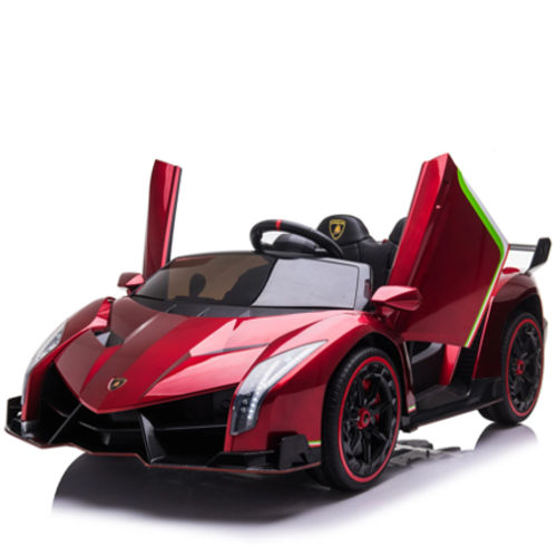 Lamborghini Veneno 12V 2 Persoons Kinderauto Metallic Rood