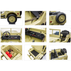 Willy’s Jeep Army 24V 3 persoons kinderauto beige