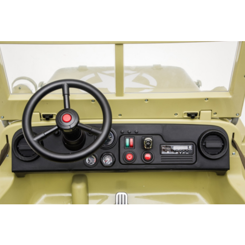 Willy’s Jeep Army 24V 3 persoons kinderauto beige