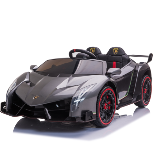 Lamborghini Veneno 12V 2 Persoons Elektrische Kinderauto Metallic Grijs