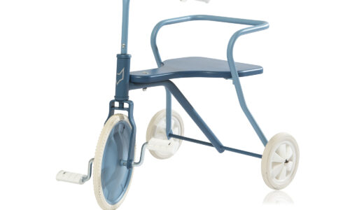 Classic Driewieler Foxrider blauw met houten zitting