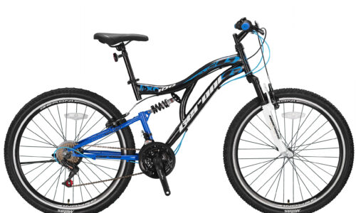 FXC 100 MTB 24" F/S  zwart blauw 21sp