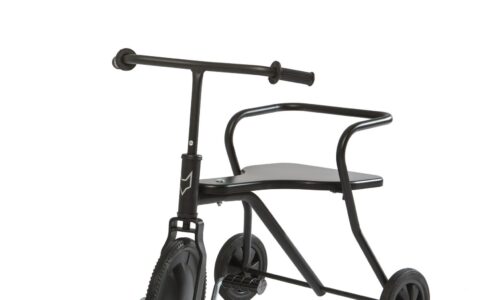 Classic Driewieler Foxrider zwart met houten zitting