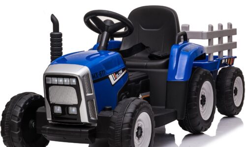 Tractor with trailer 12V Blue