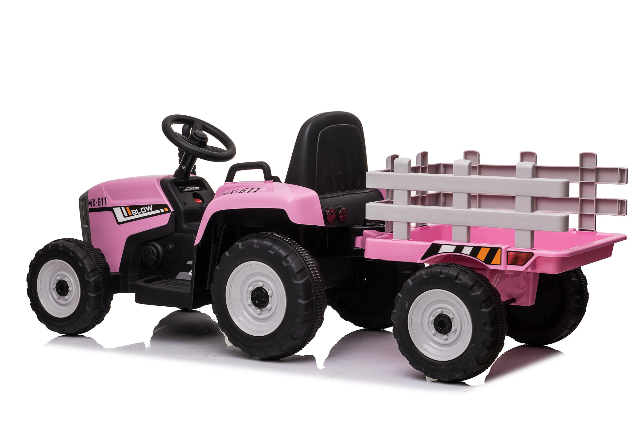 Tractor with trailer 12V Pink - Afbeelding 3