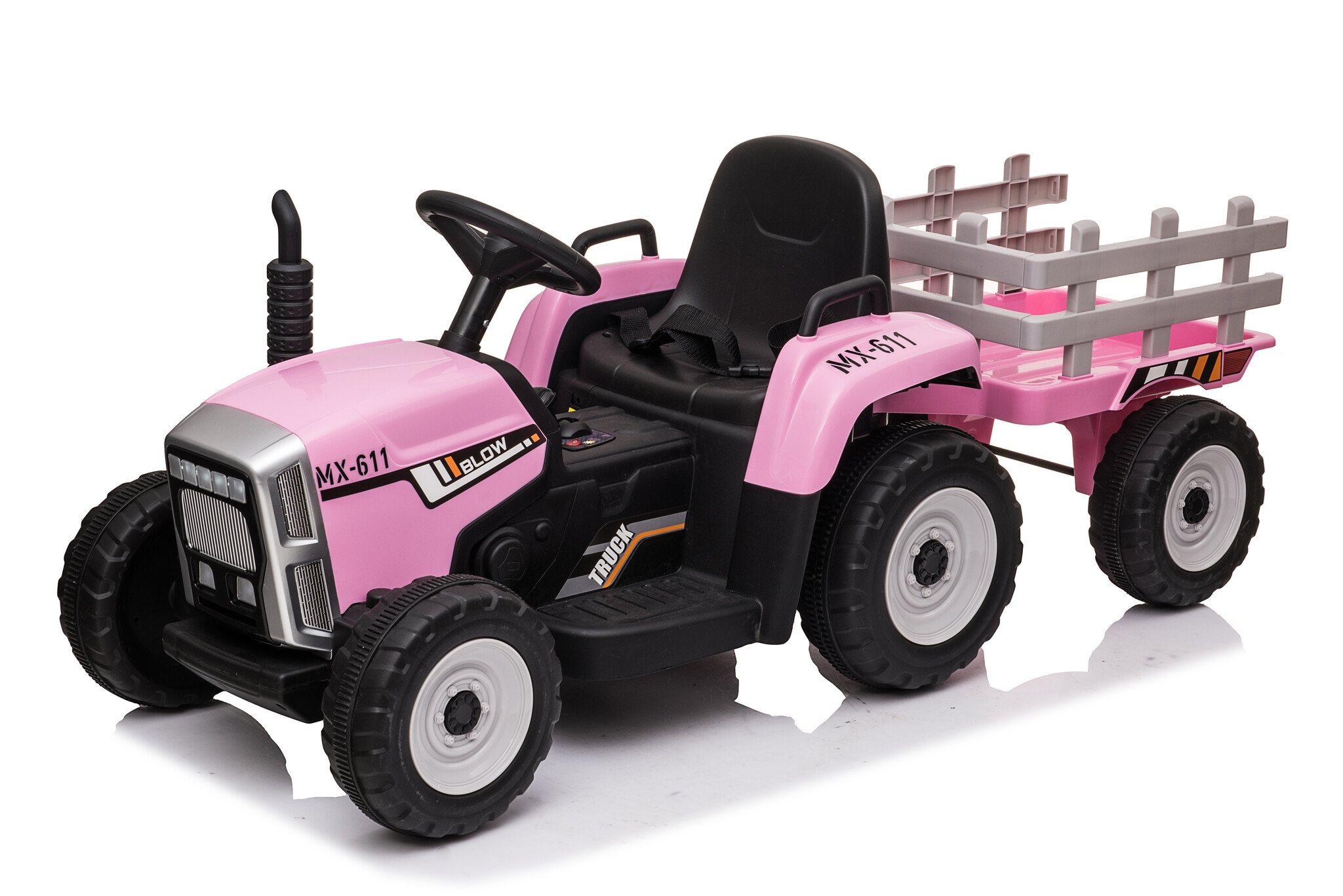 Tractor with trailer 12V Pink - Afbeelding 6