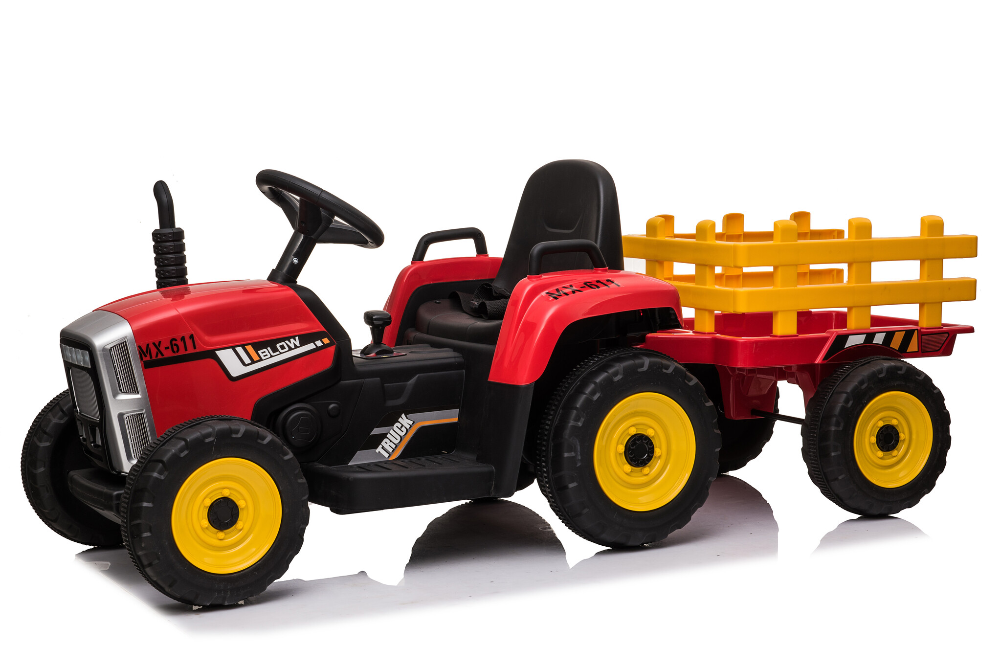 Tractor with trailer 12V Red - Afbeelding 2