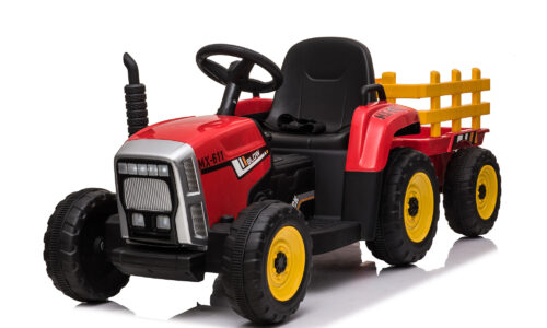 Tractor with trailer 12V Red