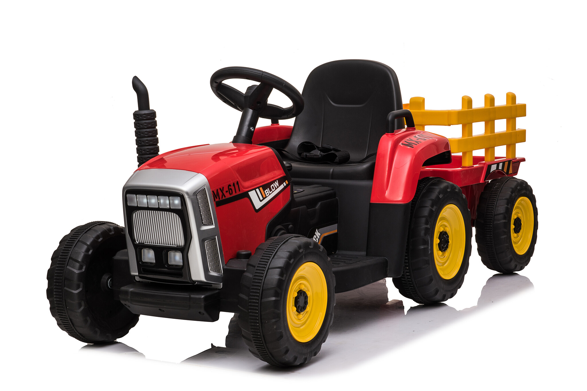 Tractor with trailer 12V Red